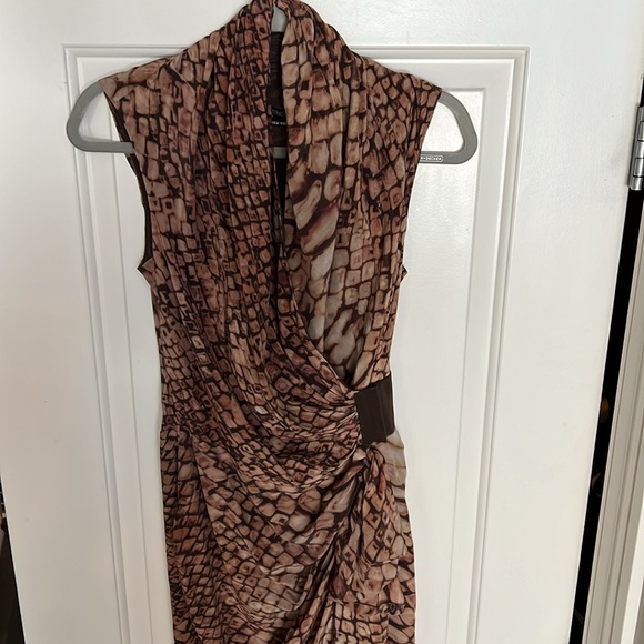 All Saints Cancity Python Print Silk Dress SZ 6 - Picture 3 of 11
